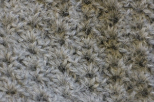 crochet swatch of fairy shell pattern