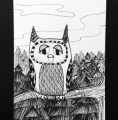 Day 15: Owl (ink)